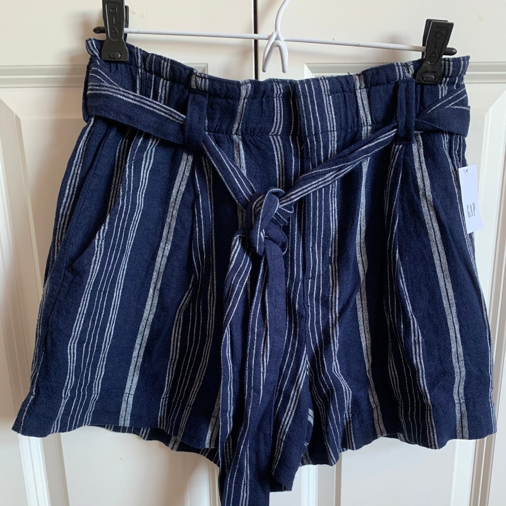 Gap Paper Bag Waist Striped Shorts